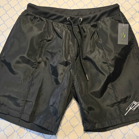 Men's Black Pleated Athletic Shorts w/ Liner Size Med 6" Inseam BNWT - Picture 2 of 6